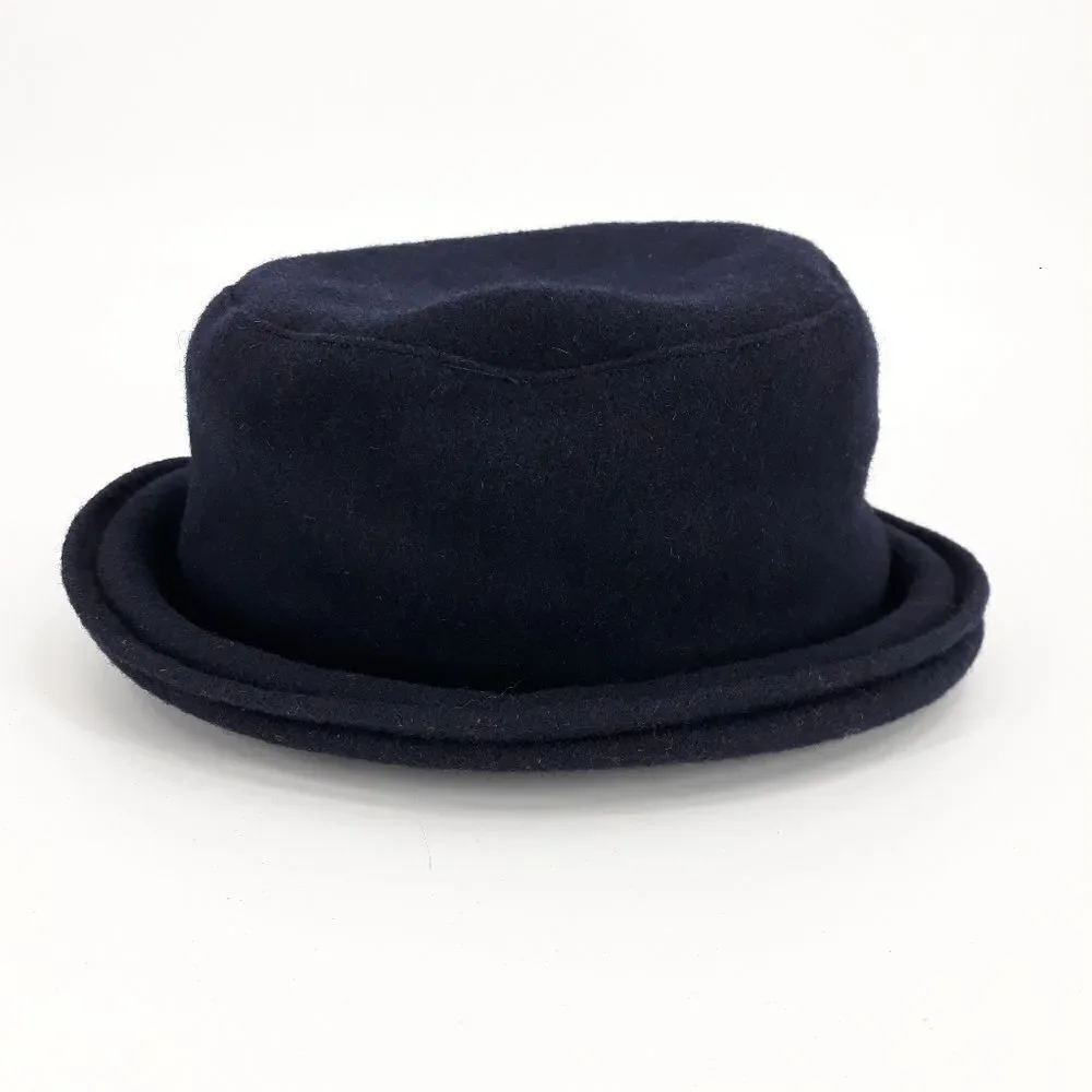 Vintage London Fog Hat Wool Bowler Top Hat Navy Made In USA One Size‎ - Picture 4 of 11